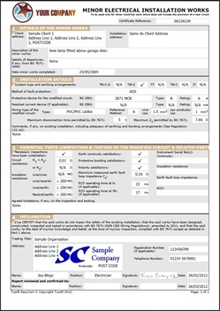 EasyCert Electrical Software Report Preview
